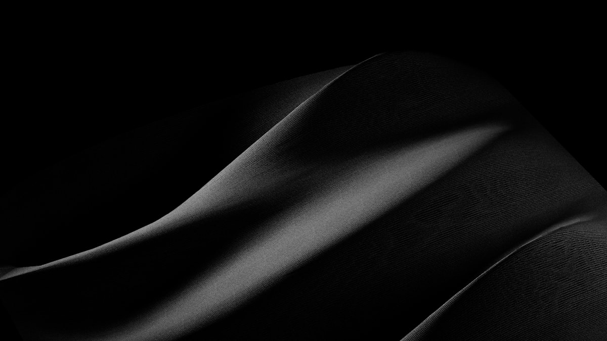 Black and white curved abstract object